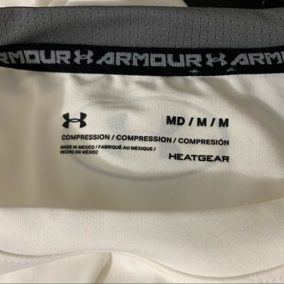 Under Armour White Sleeveless Compression Top. - Picture 6 of 6